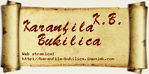 Karanfila Bukilica vizit kartica